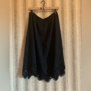Bali Emerald Long Length Skirt Vintage Black Women One Size Medium Lace Maxi